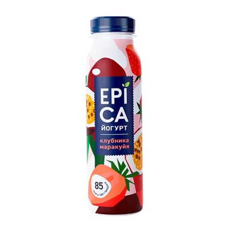 EPICA ЙОГУРТ ПИТЬЕВОЙ КЛУБНИКА МАРАКУЙЯ 2,5% 260Г